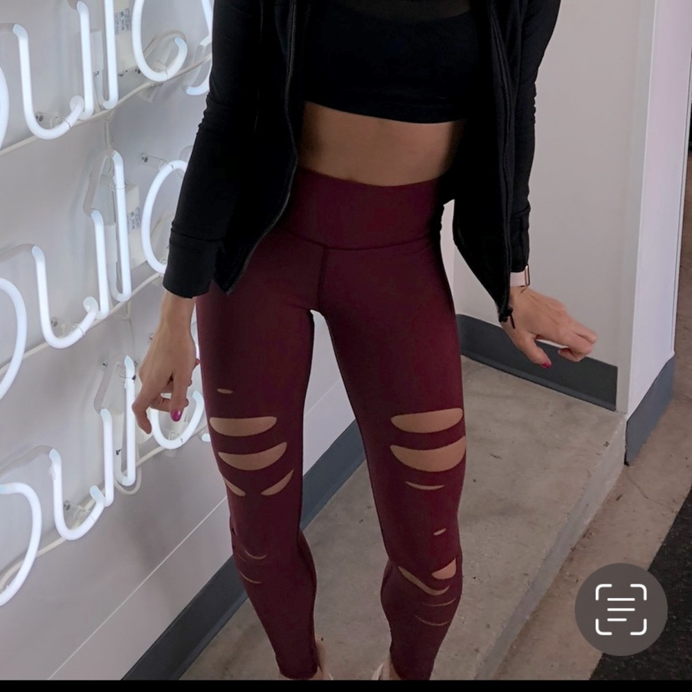 High waisted ripped warrior Alo leggings